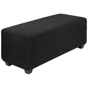 Ottoman Cover with Elastic Bottom Slipcover X-Large Black